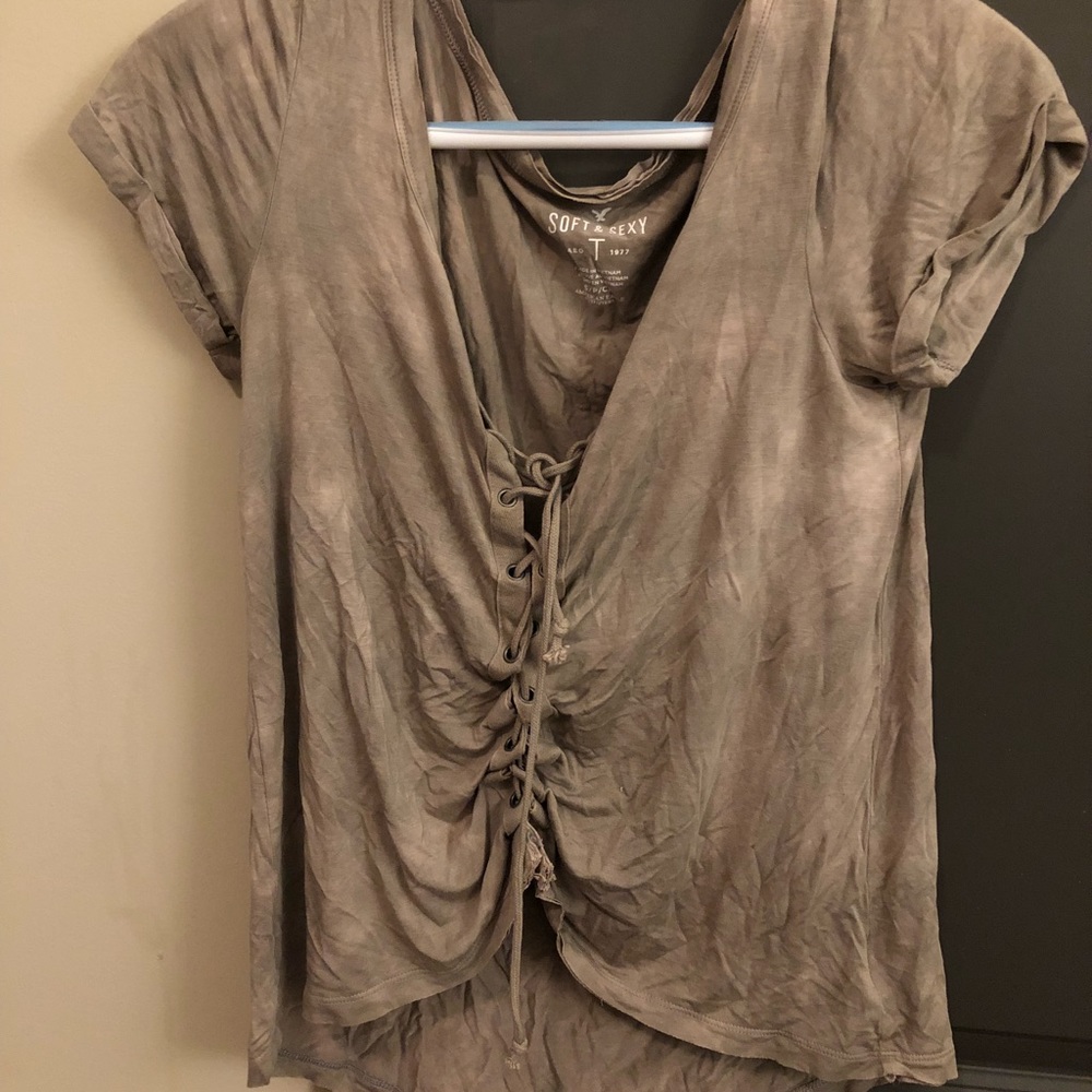 Soft T-shirt material green top